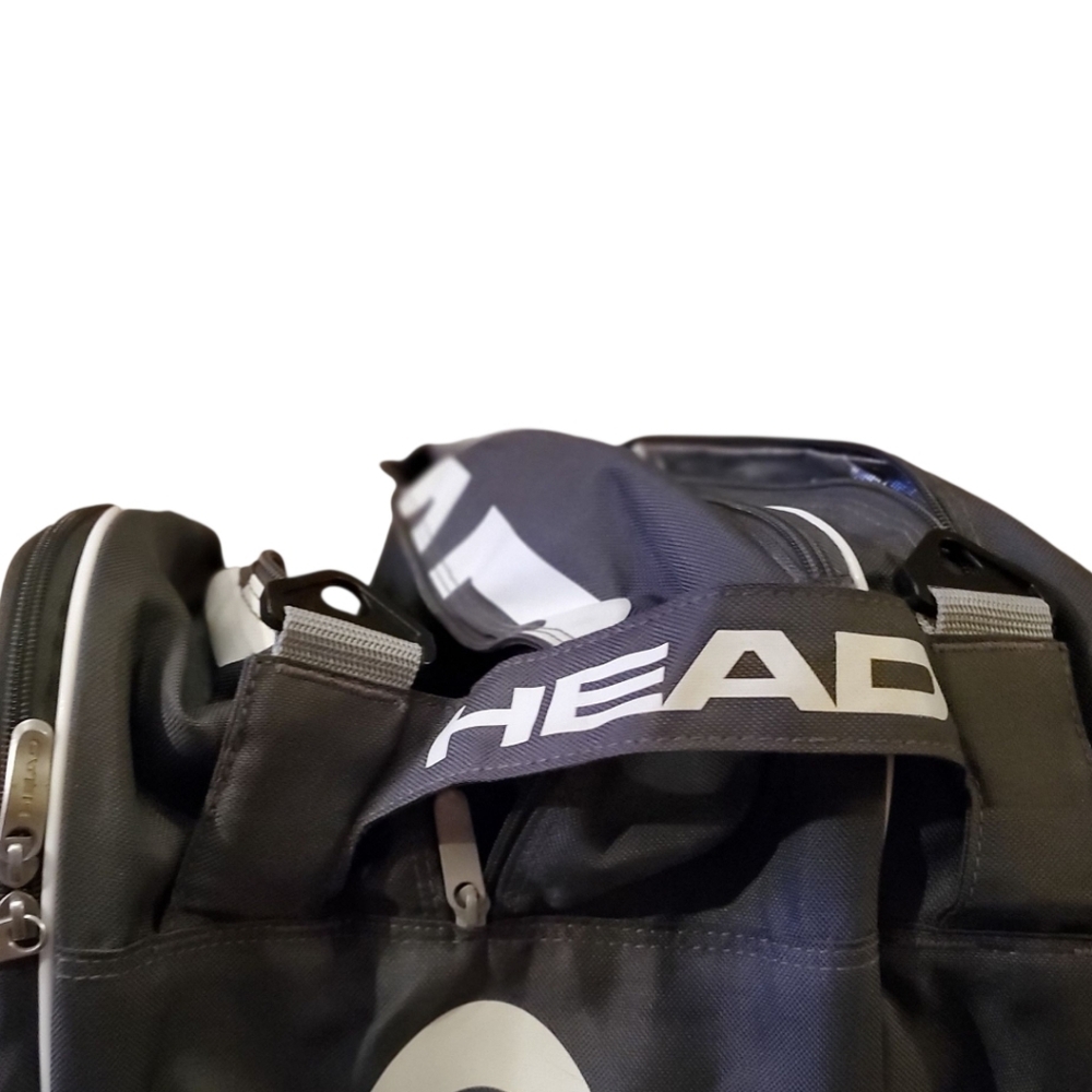 HEAD Tennis Duffel Large Bag Team Climate Control Double Strap Orange White Gray - Picture 5 of 16